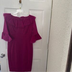 Elegant Magenta Ruffle Dress NUE brand size 4